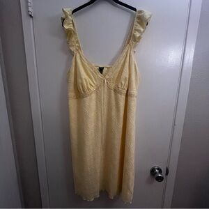Wild Fable Yellow Lace Slip Dress